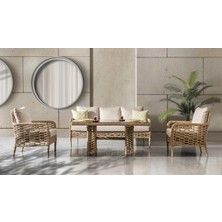 Viona Home Truva 3-1-1-S Rattan Bahçe Balkon Oturma Grubu