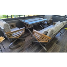 Viona Home Vega 3-1-1-S Demir Profil Balkon Oturma Grubu