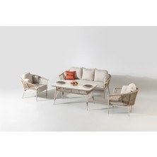 Viona Home Aqua 3-1-1-S Alüminyum Bahçe Balkon Oturma Grubu