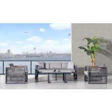 Viona Home Argos 3-1-1-S Alüminyum Bahçe Balkon Oturma Grubu