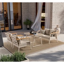 Viona Home Napoli 2-1-1-S Alüminyum Bahçe Balkon Oturma Grubu