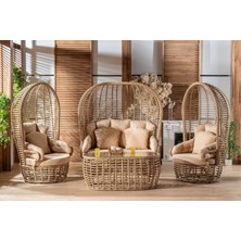 Viona Home Nest 3-1-1-S Rattan Bahçe Balkon Oturma Grubu