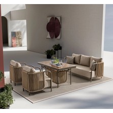 Viona Home Roma 3-1-1-S Alüminyum Bahçe Balkon Oturma Grubu