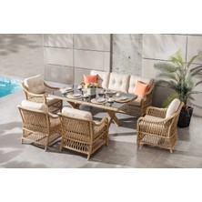 Viona Home Madeo Rolex 3-1-1-1-1-S Rattan Bahçe Balkon Oturma Grubu