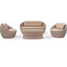 Viona Home Elizabeth 3-1-1-S Rattan Bahçe Oturma Grubu
