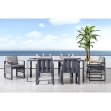 Viona Home Argos Alüminyum Bahçe Balkon Yemek Takımı 6 Kişilik
