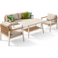 Viona Home Onyx Midi 3-1-1 Alüminyum Bahçe Balkon Oturma Grubu