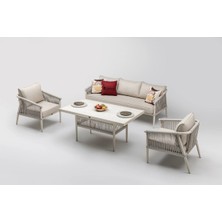 Viona Home Calisto 3-1-1-S Alüminyum Bahçe Balkon Oturma Grubu