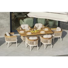 Viona Home Minerva Alüminyum Bahçe Balkon Yemek Takımı 6 Kişilik