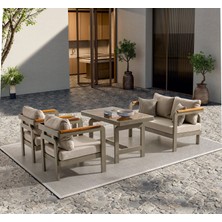 Viona Home Madrid 2-1-1-S Alüminyum Bahçe Balkon Oturma Grubu