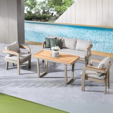 Viona Home Atlantis Midi 3-1-1 Alüminyum Bahçe Balkon Oturma Grubu