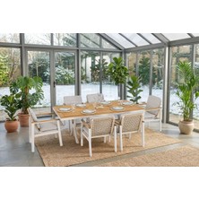 Viona Home Astoria Alüminyum Bahçe Balkon Yemek Takımı 6 Kişilik