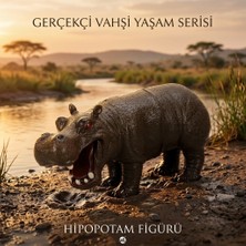 Yiğit Ticaret Yumuşak Soft Sesli Vahşi Hayvanlar Dünyası 27 cm - Gerçekçi Su Aygırı (Hipopotam)  (Lisinya)