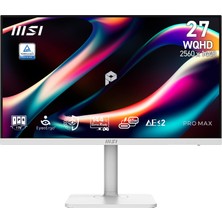 MSI Msı 27 Pro Max 271QPHW E14 2560 x 1440 (Wqhd) 16:9 Flat IPS 144HZ 1ms (Mprt) Freesync Pıvot Beyaz Monıtor