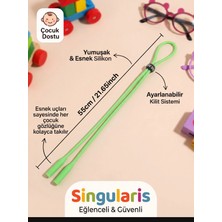 Singularis Silikon Çocuk ve Genç Için Ayarlanabilir Silikon Kaymaz A Kalite Gözlük Ipi