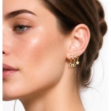 14 K Altın Görünümlü Xuping Üç Yıldız Halka Küpe