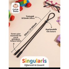 Singularis Silikon Çocuk ve Genç Için Ayarlanabilir Silikon Kaymaz A Kalite Gözlük Ipi