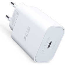 Syrox PD20B  3.0A Pd 20W 20 Watt Hızlı Şarj Adaptörü (Başlık) Type-C Çıkışlı Beyaz Ev Şarj Cihazı