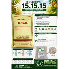 Gübretaş 15.15.15 Kompoze Taban Gübresi | %15 Azot %15 Fosfor %15 Potasyum | Meyve Ağacı, Zeytin, Sebze ve Tarla Bitkileri Için