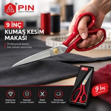 Sevdik Dikiş Makası Profesyonel Kumaş Kesim Makası Kırmızı23 cm Metal