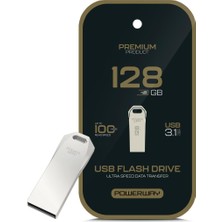 Powerway Premium 128 GB 100MB/S Ultra Hızlı USB 3.1 Metal Silver Flash Bellek