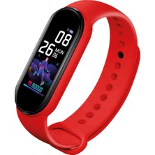 Polosmart PBS163 Akıllı Bileklik Bluetooth 5.1 Dokunmatik Tuşlu Titreşimli Spor Bilekliği Kırmızı