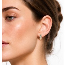 14 K Altın Görünümlü Xuping Zirkon x Taşlı Halka Küpe