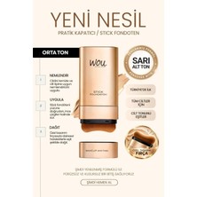 Stıck Fondöten,pratik Kapatıcı+Fırçalı,2ın1,orta TON,20GR