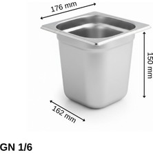 Üret Çelik ÜRET Standart Gastronom Küvet GN 1/6 150 mm 2,4 lt