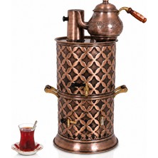 Anka Odunlu Kömürlü 1 Demlikli 5 Litre Bakır Semaver