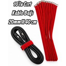 Verda Case 10'lu Cırt Kablo Bağı - 20MM 40 cm Kırmızı
