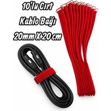 Verda Case 10'lu Cırt Kablo Bağı - 20MM 20 cm Kırmızı