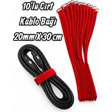 Verda Case 10'lu Cırt Kablo Bağı - 20MM 30 cm Kırmızı