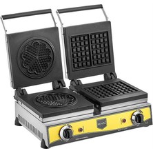 Remta Çiftli Kare + Çiçek Model (16 Çap) Waffle Makinası Elektrikli