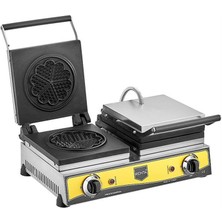 Remta Çiftli Çiçek Model Waffle Makinası Elektrikli 21 cm Çap