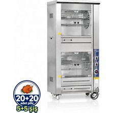 Pimak Doğalgazlı Çift Kat Tamburlu  5+5 Şiş / 20+20 Piliç Çevirme