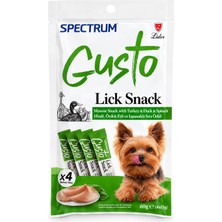 Spectrum Gusto Hindi,ördek Etli ve Ispanaklı Köpek Ödül Maması 4X15 gr