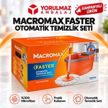 Macromax Faster Otomatik Temizlik Seti | Döner Başlıklı Mikrofiber Mop
