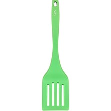 Lurch - Platin Silikon Delikli Spatula 32,5 cm Yeşil - Yanmaz, Yapışmaz, Bükülmez, Çizmez, Tat ve Koku Bırakmaz - 240083