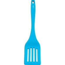 Lurch - Platin Silikon Delikli Spatula 32,5 cm Mavi - Yanmaz, Yapışmaz, Bükülmez, Çizmez, Tat ve Koku Bırakmaz - 240103