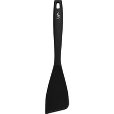 Lurch - Platin Silikon Spatula 28 cm Siyah - Yanmaz, Yapışmaz, Bükülmez, Çizmez, Tat ve Koku Bırakmaz - 240604
