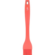 Lurch - Platin Silikon Pasta Fırçası 25,5 cm Somon - Yanmaz, Yapışmaz, Bükülmez, Çizmez, Tat ve Koku Bırakmaz - 240071