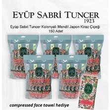 Eyüp Sabri Tuncer 5 Adet 150'Lİ Japon Kiraz Çiçeği Islak Mendil, Toplam 750 Adet, Compressed Face Towel 3 Adet