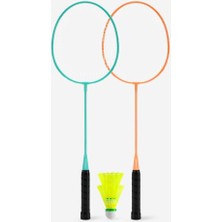 Yetişkin Badminton Raket Seti, Turkuaz/turuncu, BR100 Ad