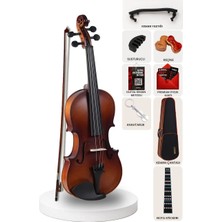 Midex LMA-544TYS 1/2 Maun Ağacı Keman Seti Koyu Kahverengi 8-10 Yaş Çocuklar İçin Mat