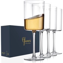 Tr 's Kare Şarap Kadehleri 4'lü Set, Kristal Saplı Modern Şarap Kadehleri 16 Oz, Uzun Ince Kena