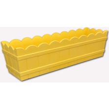 Stratecht Fıçı Tasarımlı Uzun Plastik Saksı 55X16X15 cm Balkon Bahçe ve Teras Için Dekoratif Çiçek Saksısı Renk Seçenekli