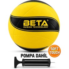 Voleybol Topu Pompalı Dahil Set Kauçuk Beta Dikişsiz Yekpare Üretim Siyah