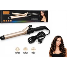 HK-9500 Seramik Saç Maşası, 45W, 25MM, Profesyonel Curling Iron, Siyah