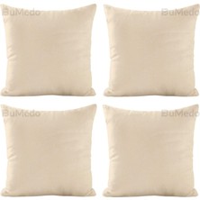 Tr Soho Kumaş Dekoratif Kırlent Yastık Kılıfı - 42 x 42 cm (4, Açık Sarı)